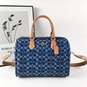 Coach Rowan Large Satchel Bag In Signature Denim Canvas CY699 NWT original Pack